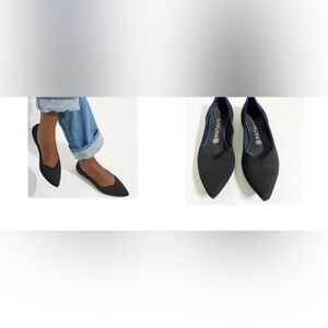 Rothy’s The Point Solid Black Premium knit upper with a smooth, refined shape.